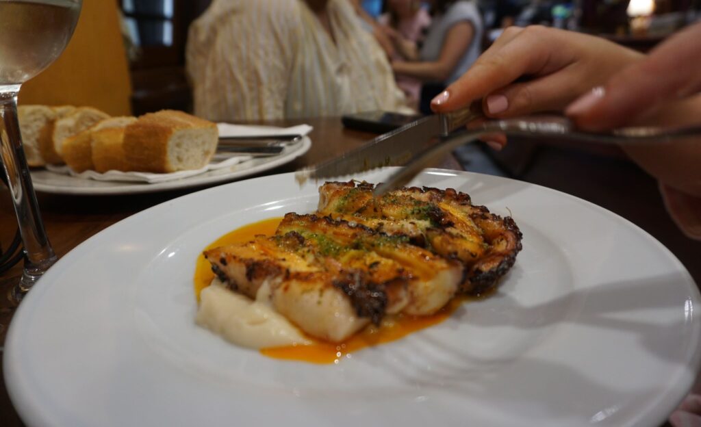 Food at restaurant in San Sebastián.