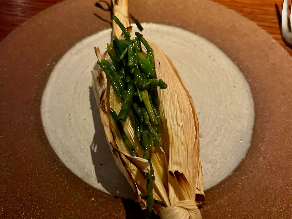 Mextlapique (Turbot) dish from tasting menu review at London based restaurant Kol