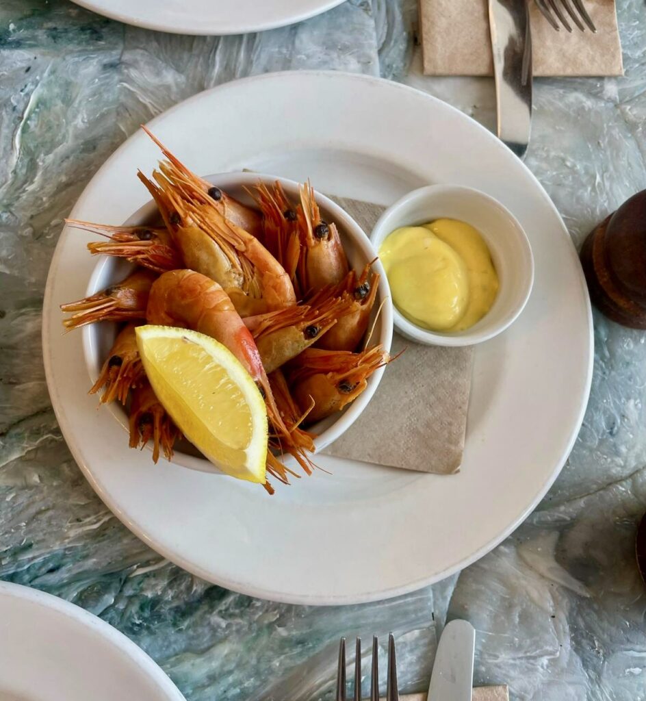 Smoked prawns with aioli at Angela's in Margate